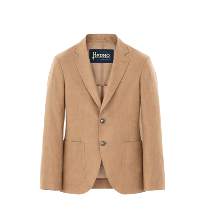 Single-Breasted Linen Jacket - Image 1