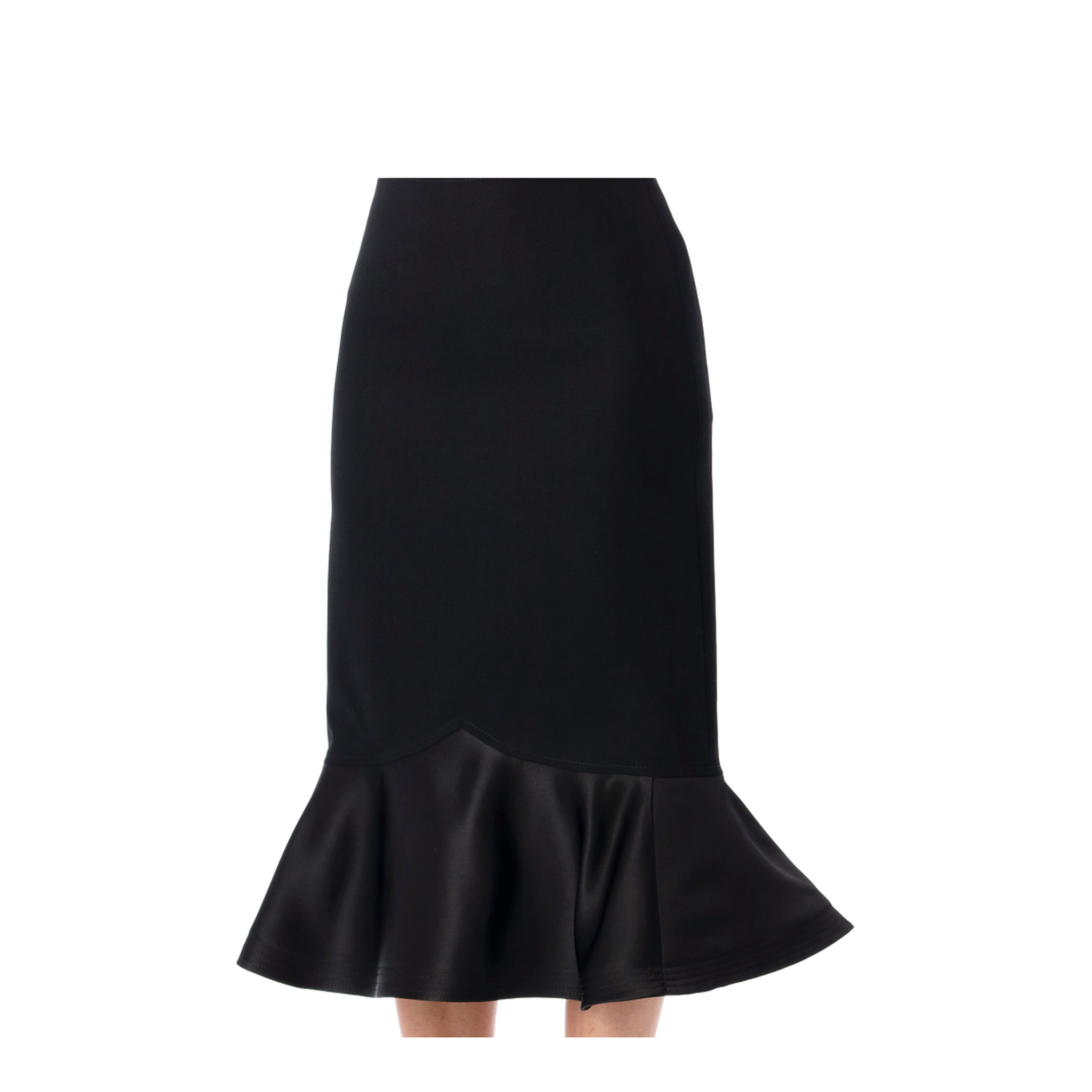 Black Grain de Poudre Wool Skirt - Image 3