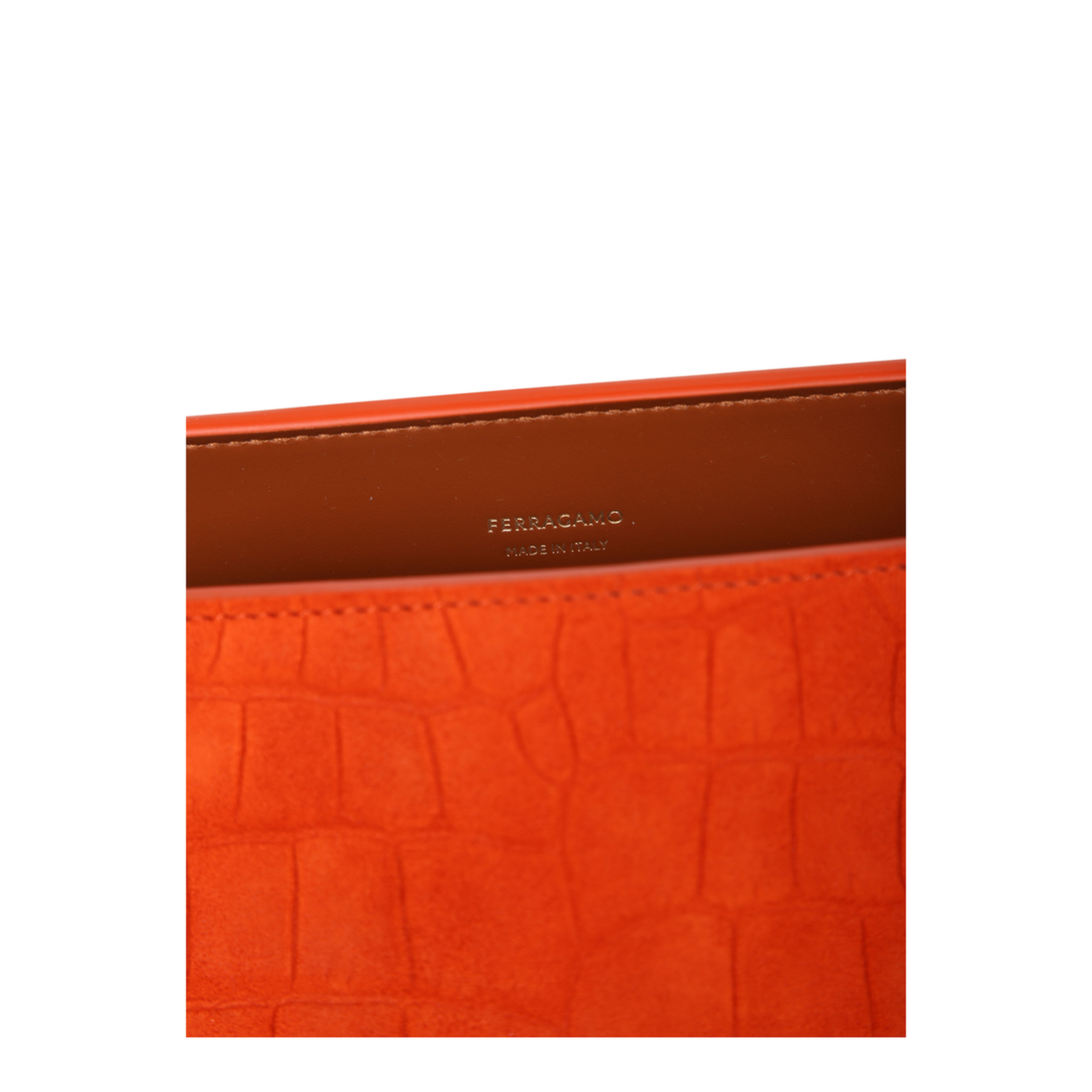 Hug Calf Suede Shoulder Bag - Orange - Image 4