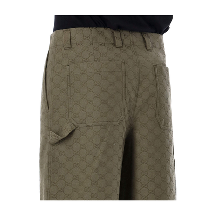 GG Canvas Shorts in Forest Green - Image 3