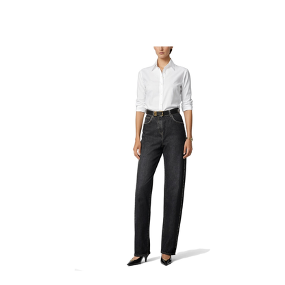 Denim Pants With Studs - Black - Image 2
