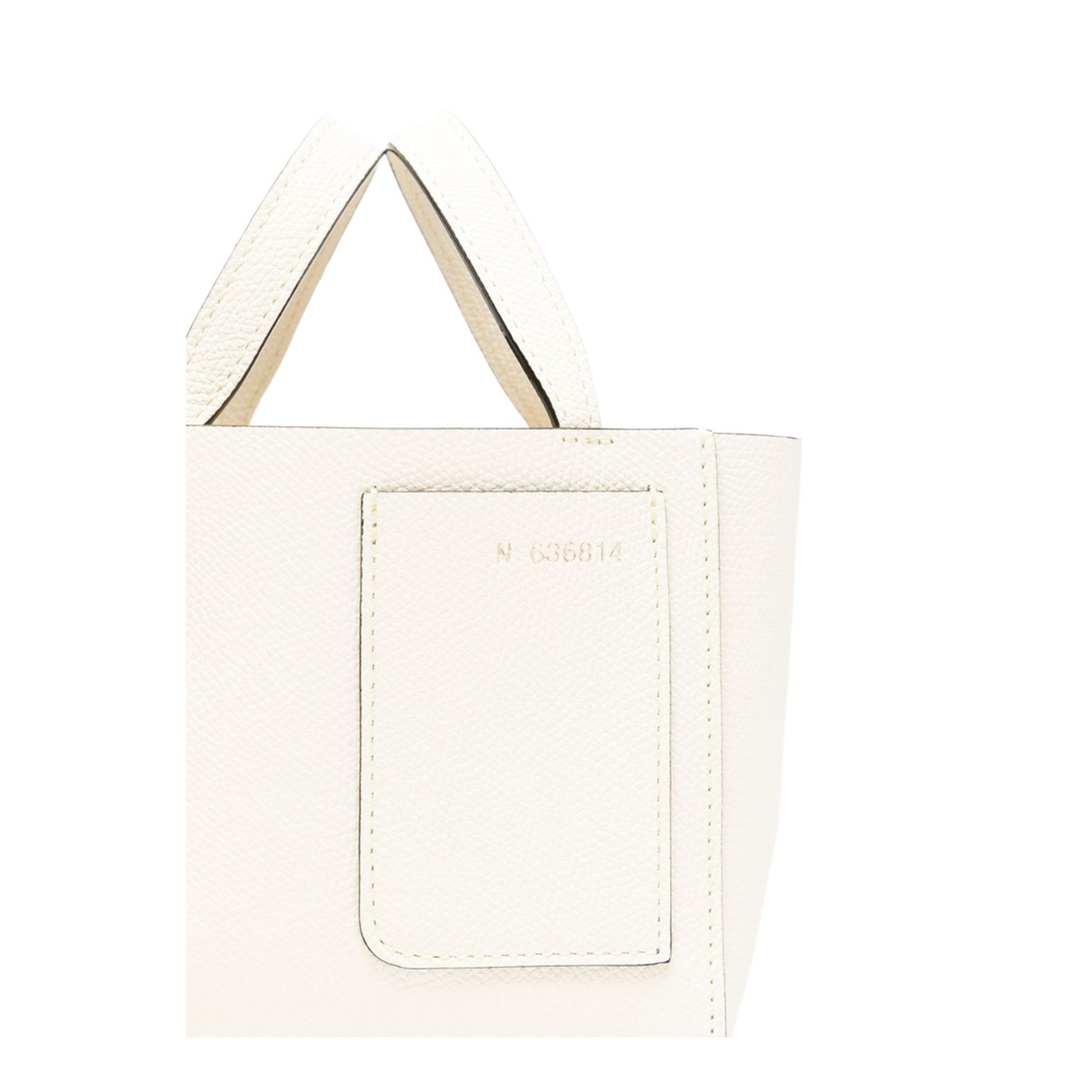 Micro Leather Bucket Bag White - Image 4