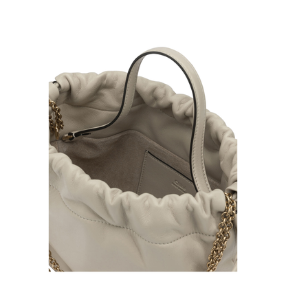 Icons Small Lamb Leather Shoulder Bag - White - Image 5