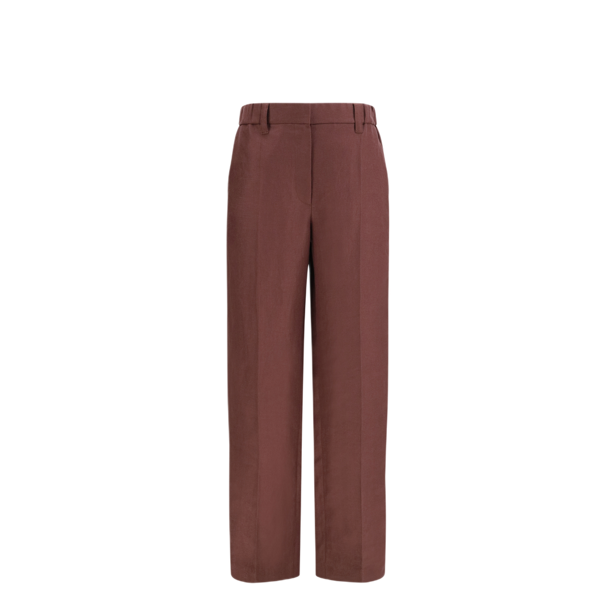 Wide Leg Pants In Linen With Elastic Waistband - Image 1