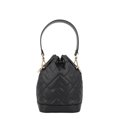 Mon Tresor Mini Calfskin Bucket Bag - Black (Nero) - Image 2