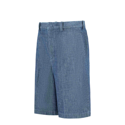 Blue Cotton Bermuda Shorts - Image 3