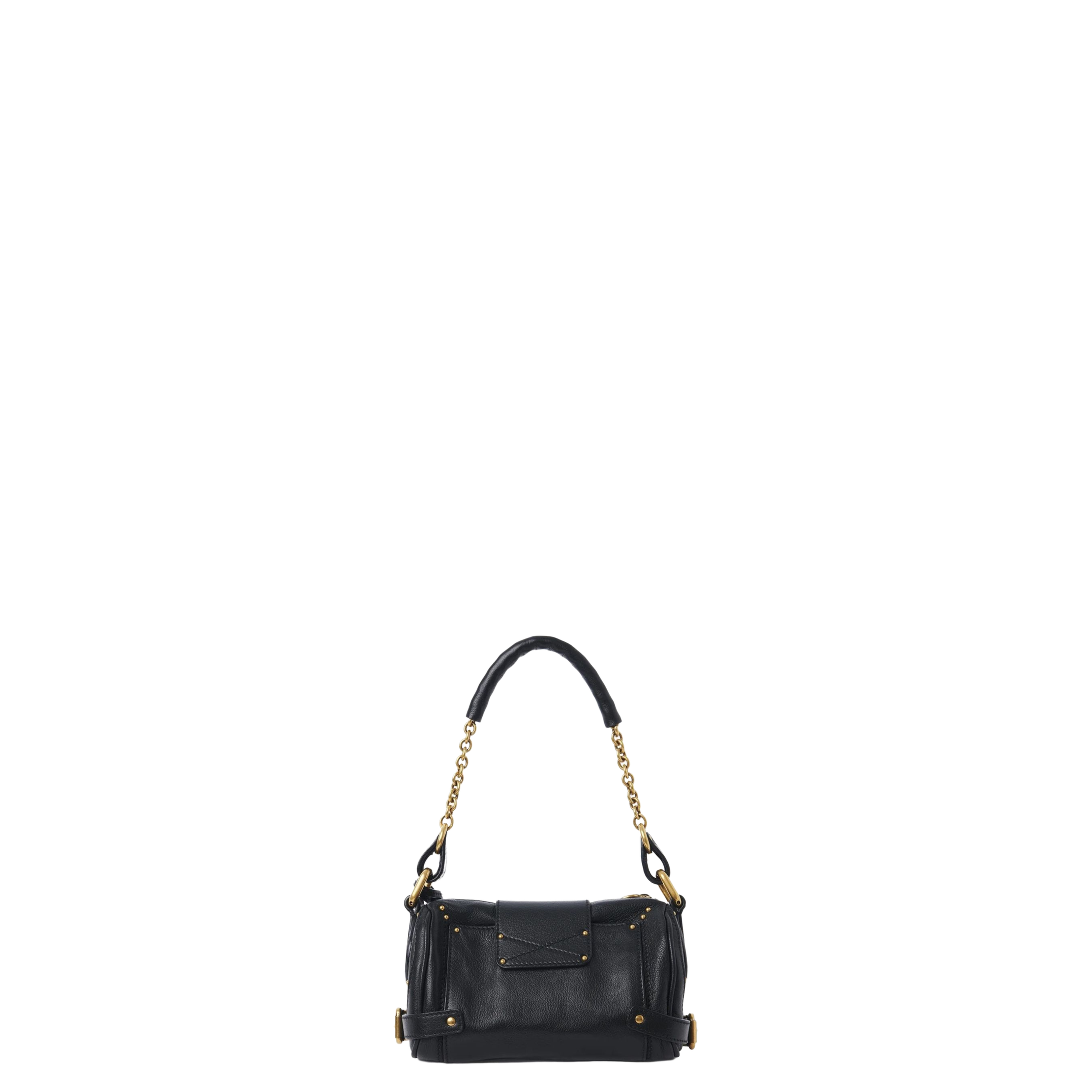 Small Paddington Chain Bag in Grained Leather Black - Image 5