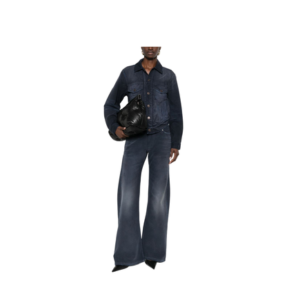 Curved Waist Pants in Navy/Dirty Dark - Image 4