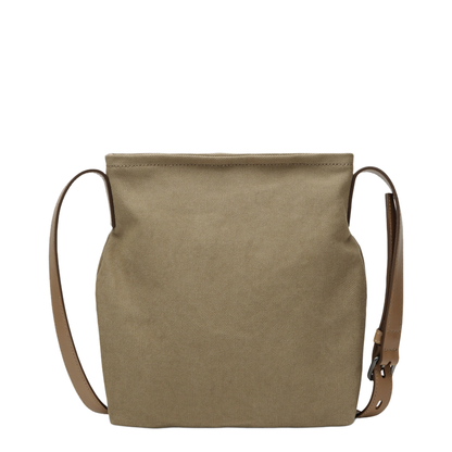 Route Crossbody Bag In Canvas And Khaki Leather - Image 2