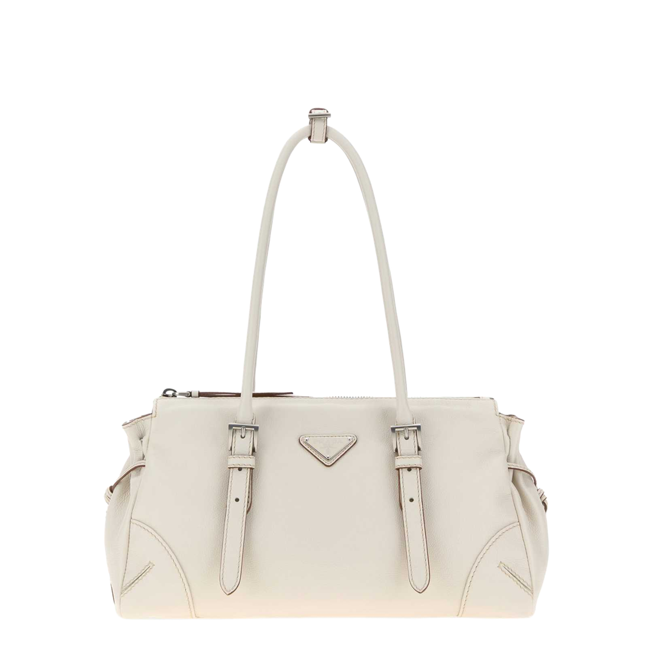 Chalk Leather Medium Bonnie Shoulder Bag - Image 1