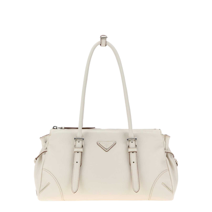 Chalk Leather Medium Bonnie Shoulder Bag - Image 1