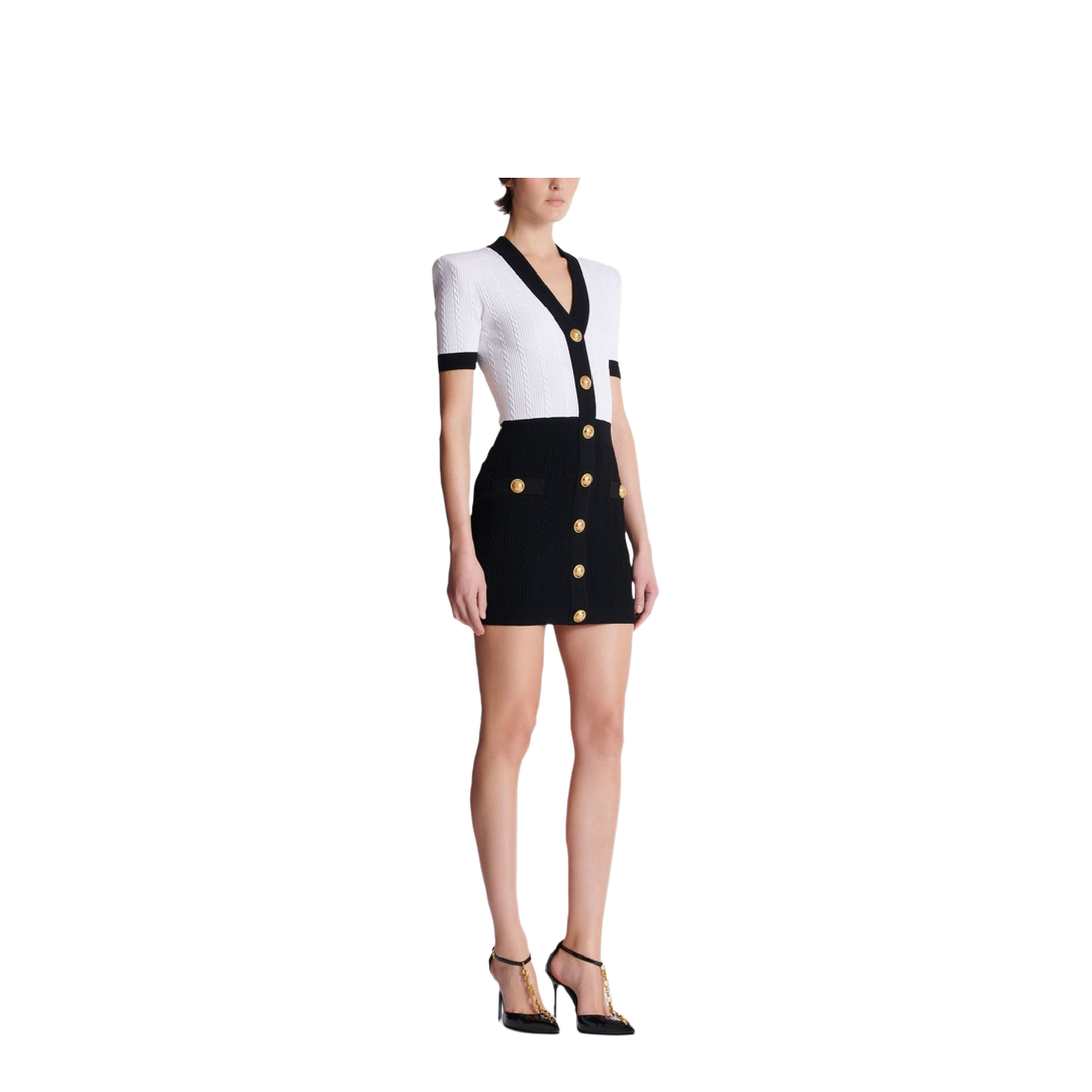 Two-tone cable-knit bodycon dress - Image 5