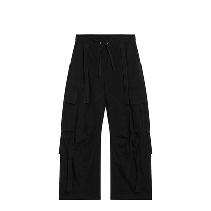 Waxed Faille Cargo Pants in Black - Image 1