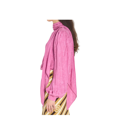 Silk Twill Shirt with Ribbon - Image 3