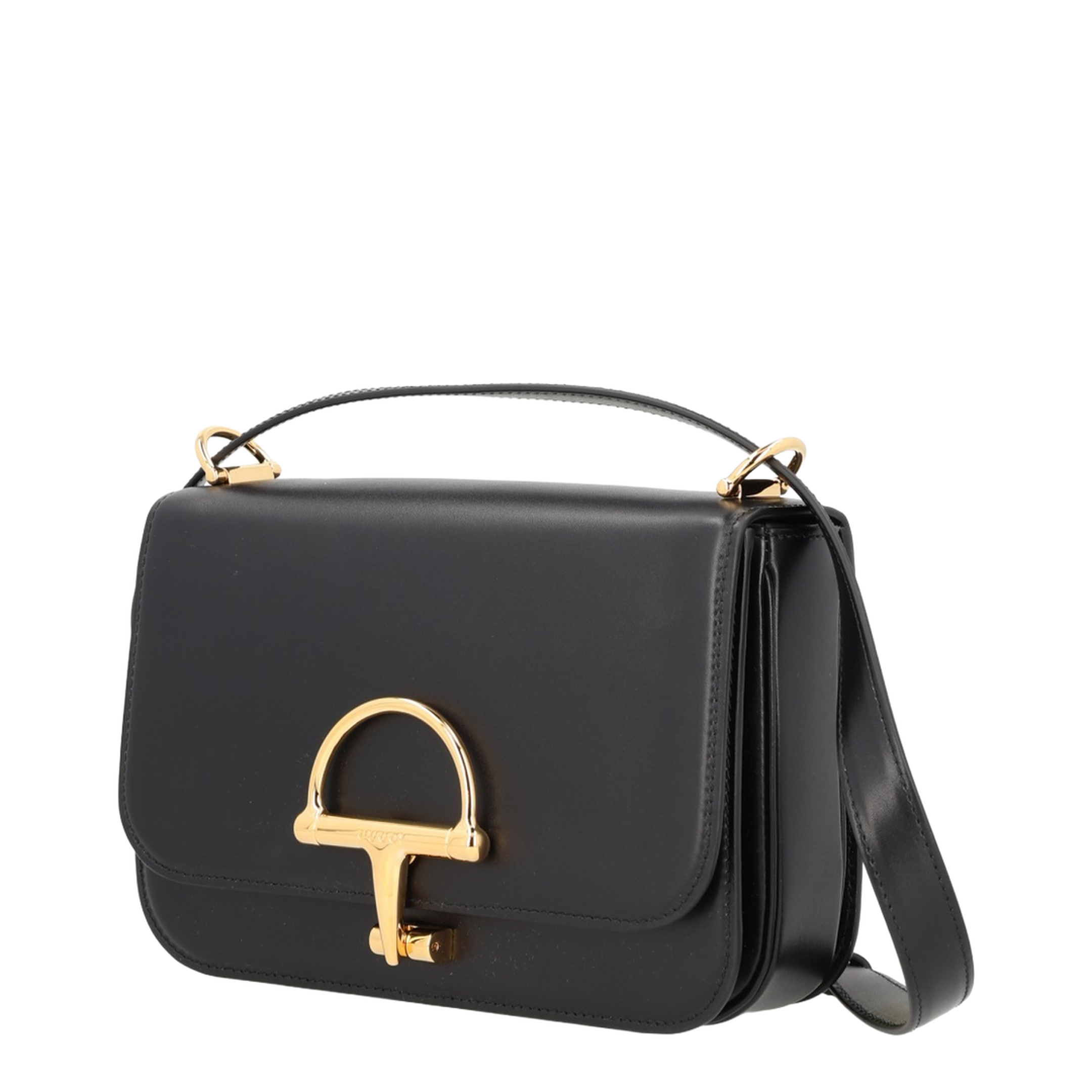 Siena Small Shoulder Bag in Black Leather - Image 2