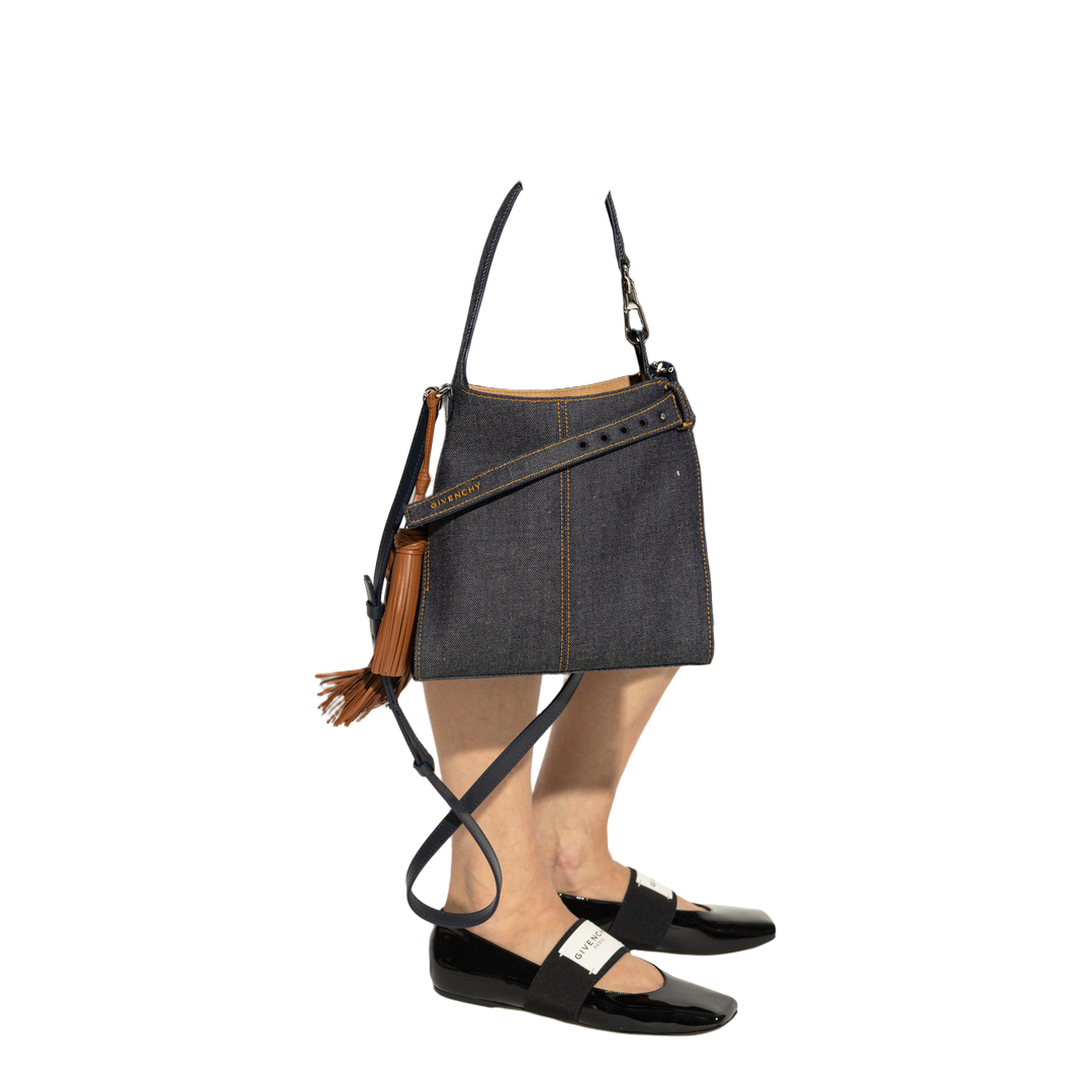 Mini Belted Hobo Bag in Denim - Indigo Blue - Image 2