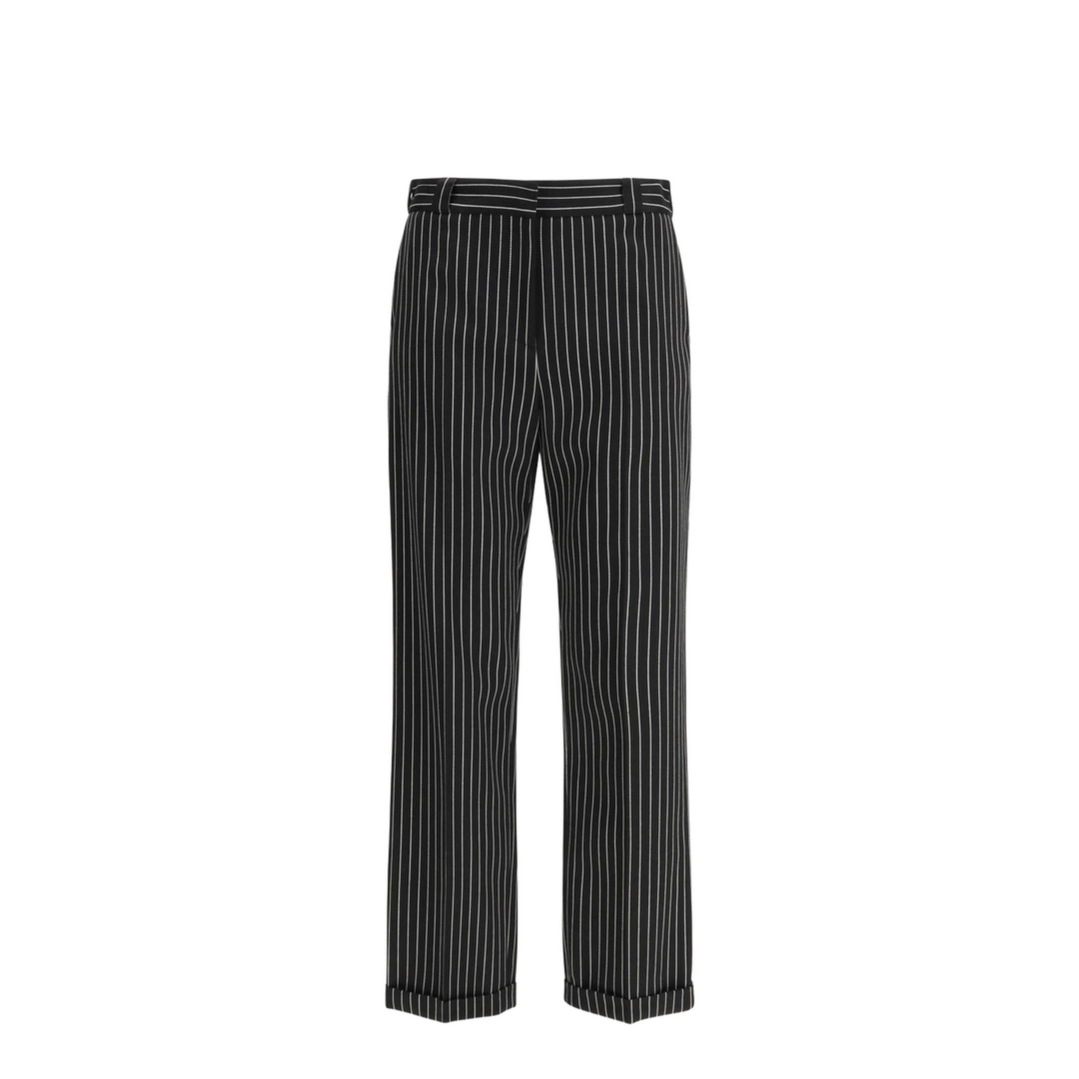 Striped Wool and Cotton Pant - Image 1