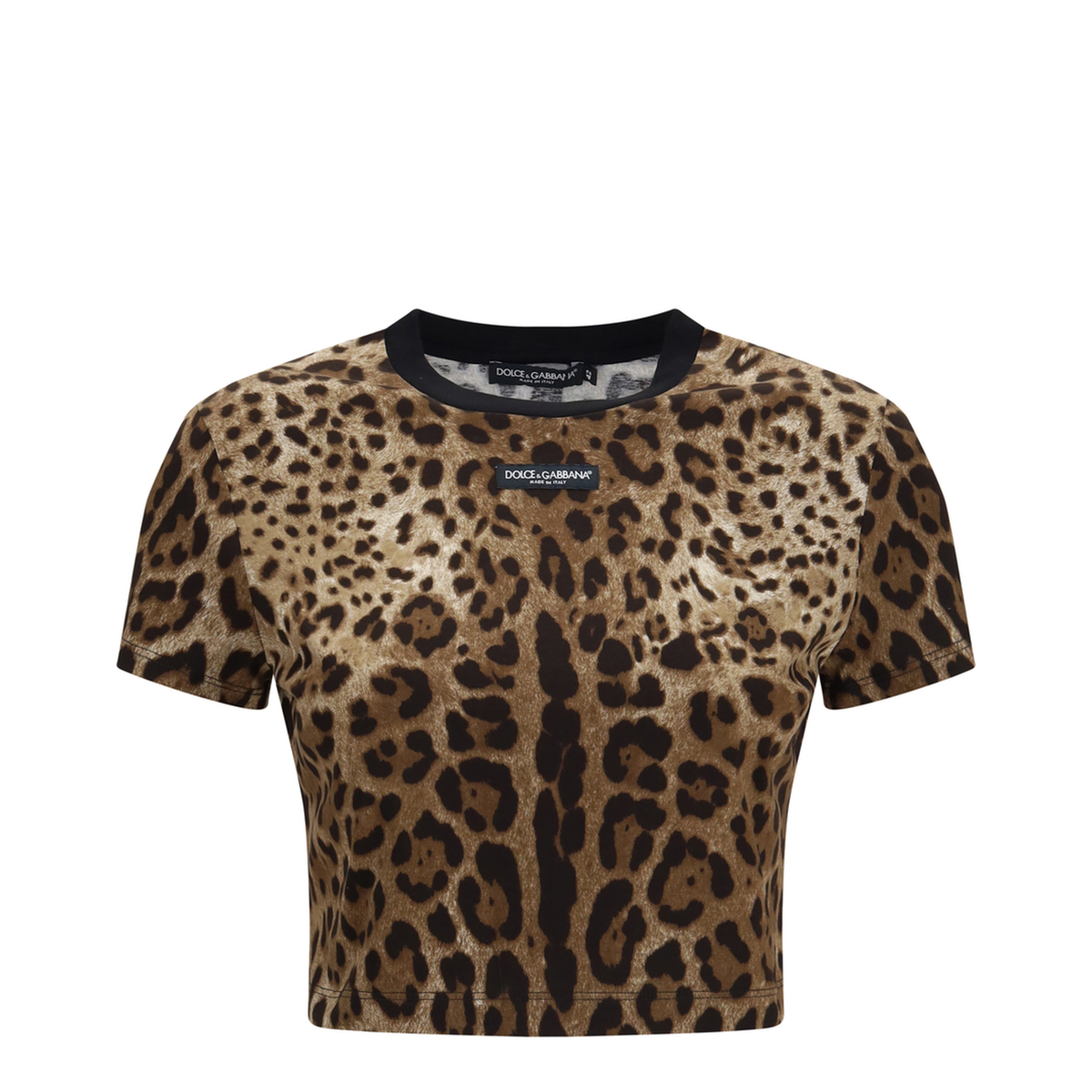 Leopard Print Cropped T Shirt - Image 1