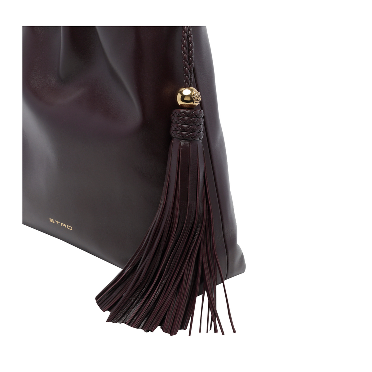 Kalispera with Tassels Medium Leather Handbags - Bordeaux - Image 3