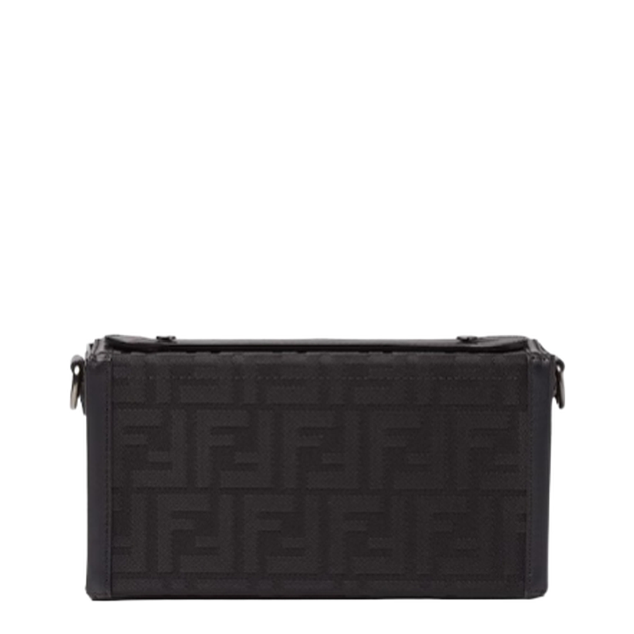 Baguette Soft Trunk Nylon Jacquard Crossbody - Black - Image 3