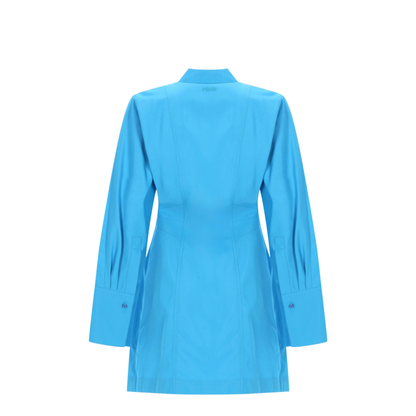 Light Blue Technical Viscose Dress - Image 3