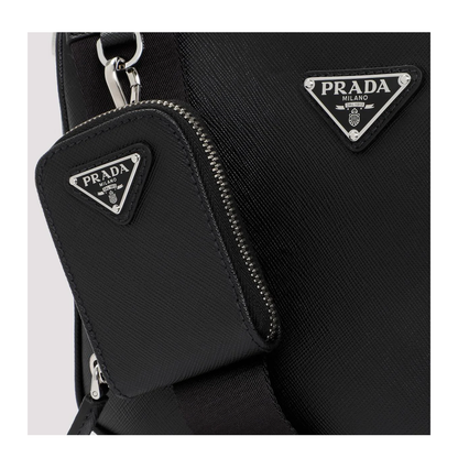 Saffiano Shoulder Bag Leather Black - Image 4