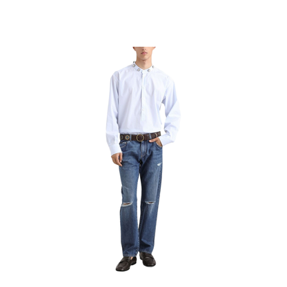 Classic Cotton Jeans with Tag with Abrasions - Image 4