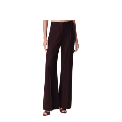 Dark Acai Purple Virgin Wool Flannel Trousers - Image 1