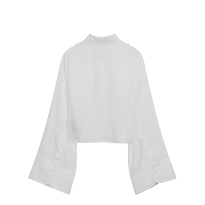 White Shirt with All-Over Logo Graphic - Image 2