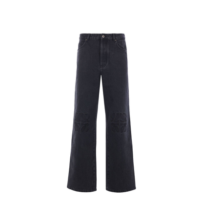 Anagram Baggy Jeans in Denim Black - Image 1