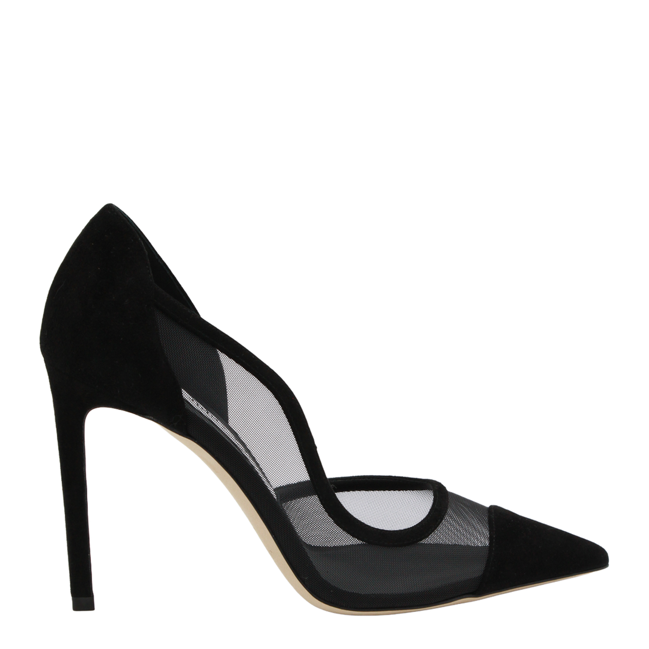Brigitte 100 Pumps in Black Suede and Mesh - Image 2