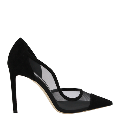 Brigitte 100 Pumps in Black Suede and Mesh - Image 2