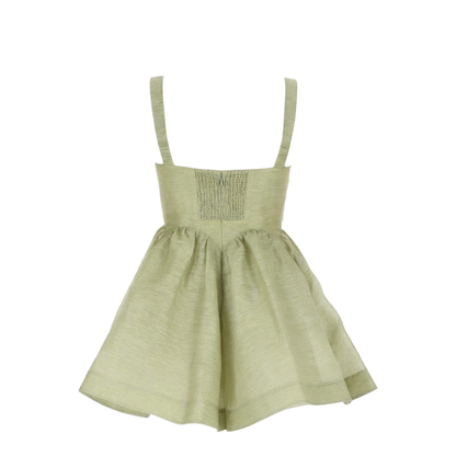 Green Linen Casual Dress - Image 3