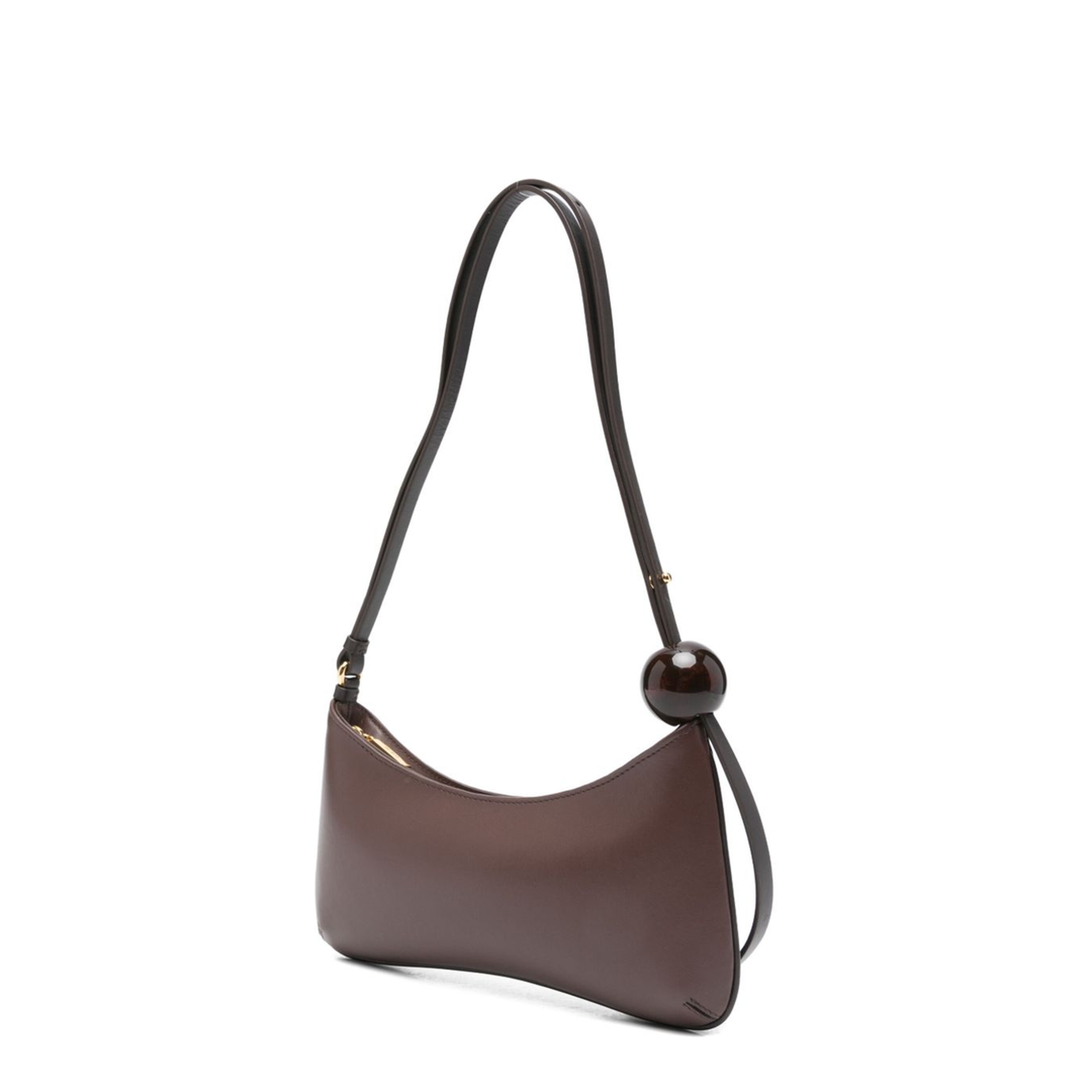 The Bisou Medium Leather Shoulder Bag - Walnut Brown - Image 2