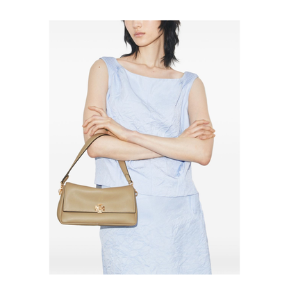 Charlie Small Leather Shoulder Bag - Soft Cement - Image 2