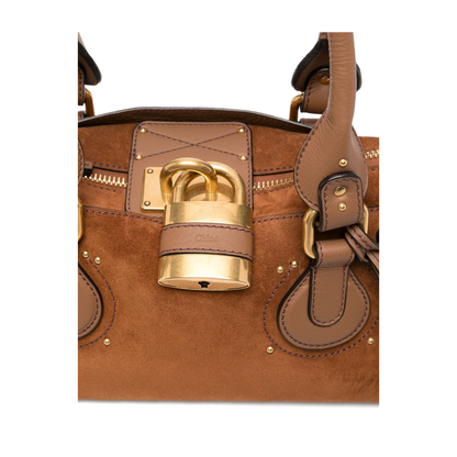 Paddington Suede Calfskin Shoulder Bag - Vintage Brown - Image 4