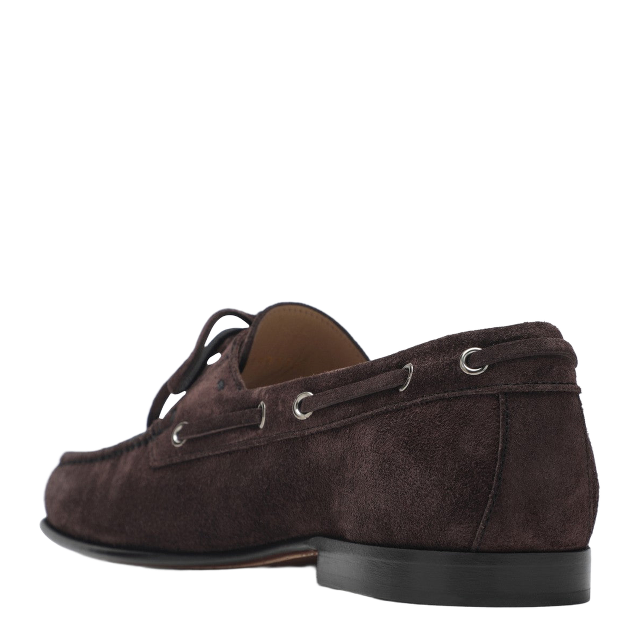 Brown Suede Lace-Up Loafers - Image 2