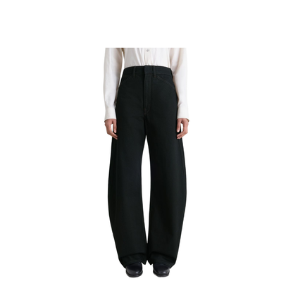 Cotton High-Waisted Trousers - Image 3