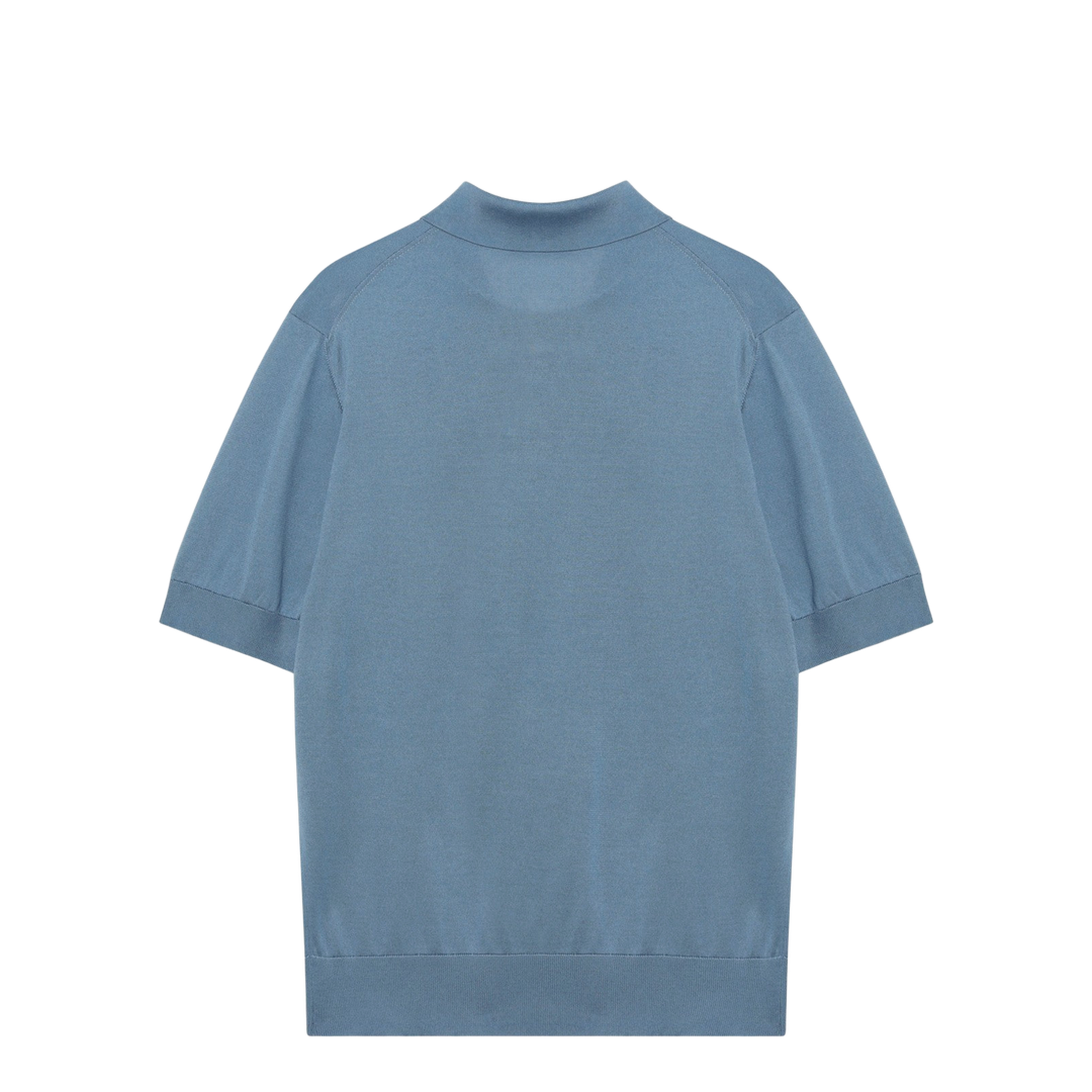 Light Blue Silk Polo Shirt - Image 2