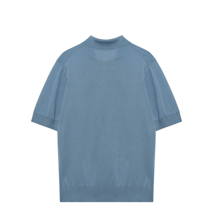 Light Blue Silk Polo Shirt - Image 2