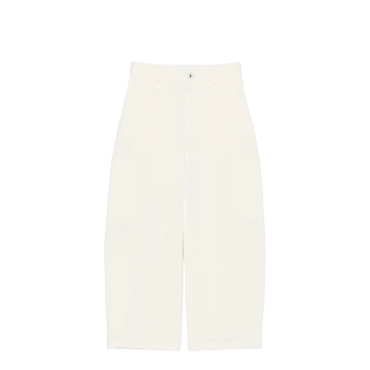 COTTON AND WOOL COCOON CROPPED CARGO PANTS - Image 1