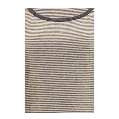 Striped Linen Lamé Jersey Tank Top with Glossy Finishes - Image 3