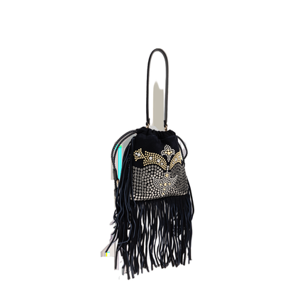 Kalispera Small Suede Leather Shoulder Bag - Navy - Image 4