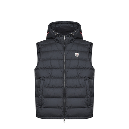 Black Marseillan Hooded Down Gilet - Image 1