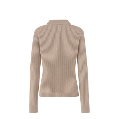 Ribbed Collared Polo Top - Image 3