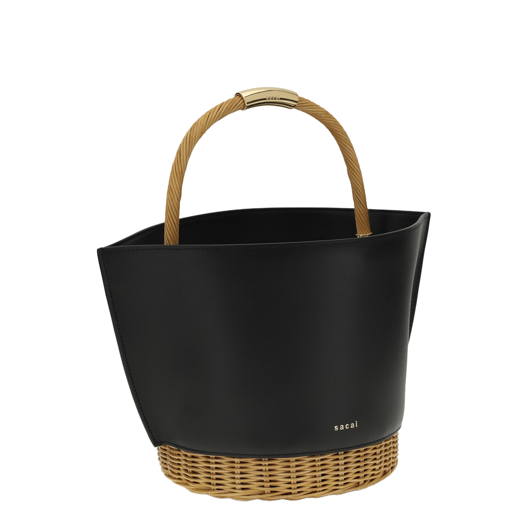 Leather and Rattan Handbag - Image 2