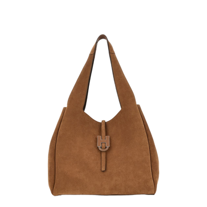 Calf Suede Shopping Bag - Luggage Brown - Image 6