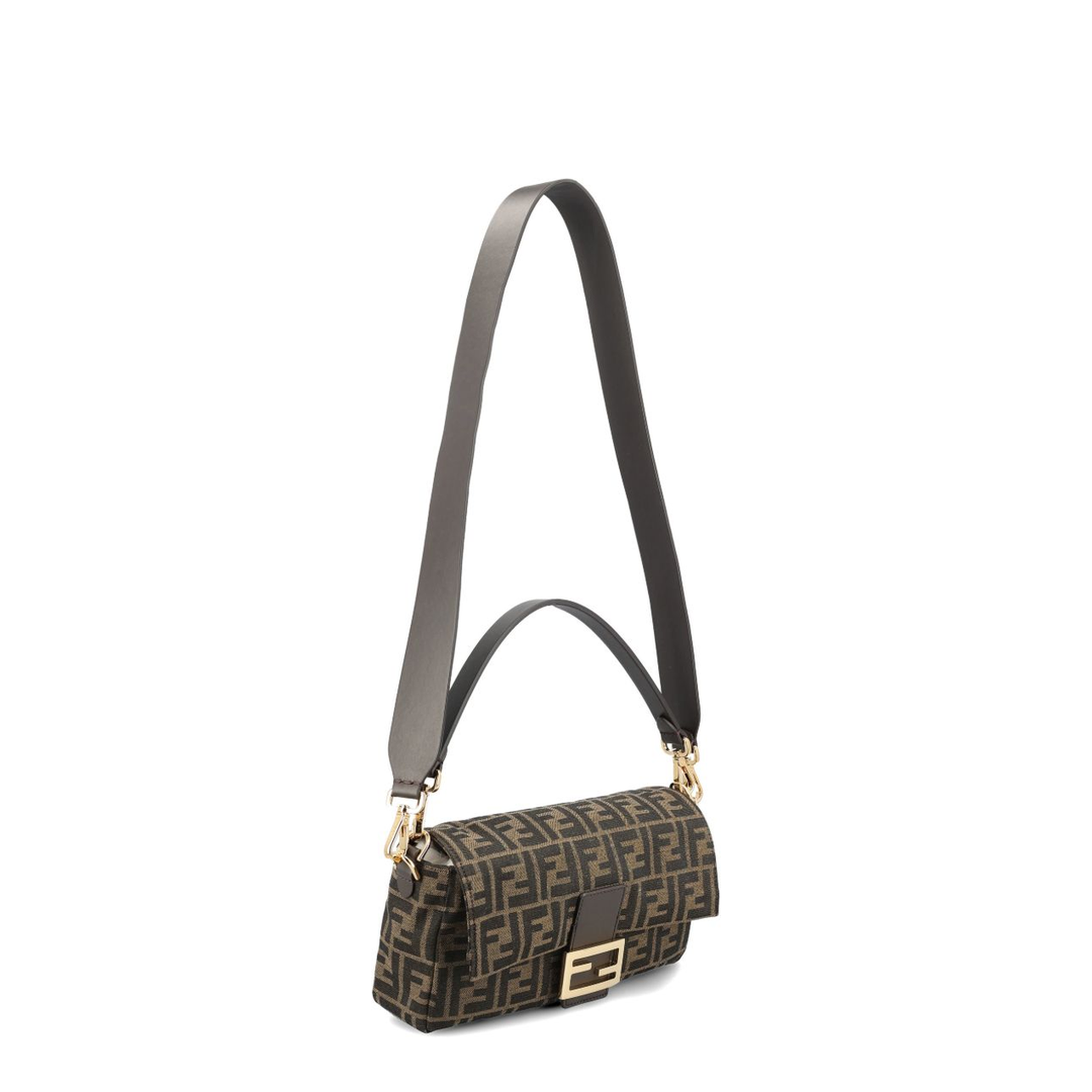 Baguette Medium FF Jacquard Shoulder Bag - Tobacco Brown - Image 3