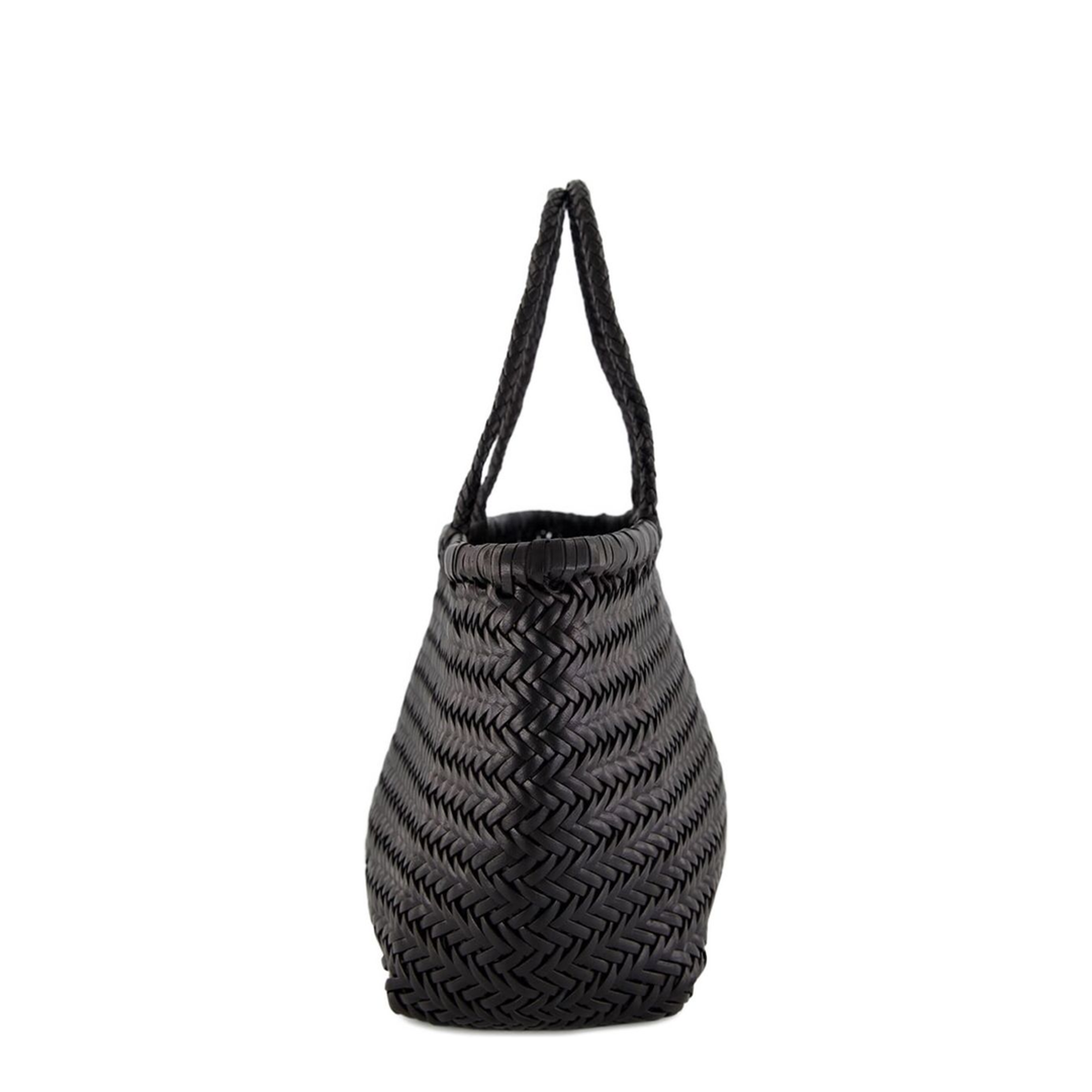 Triple Jump Medium Buffalo Leather Tote Bag - Black - Image 2