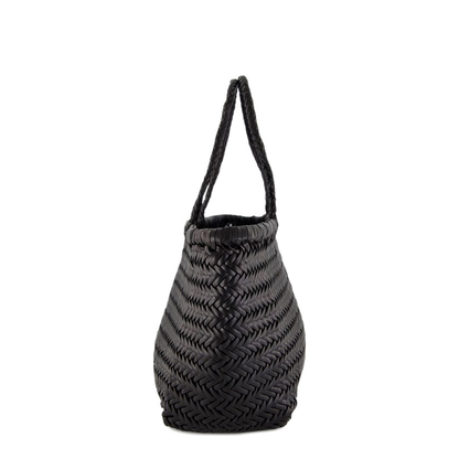 Triple Jump Medium Buffalo Leather Tote Bag - Black - Image 2